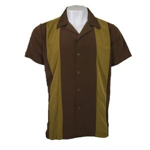 Maximos Men's Retro Classic Two Tone Bowling Shirt